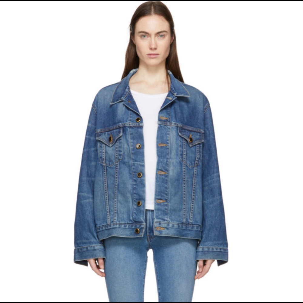 Khaite Blue Denim Cate Oversized Jacket